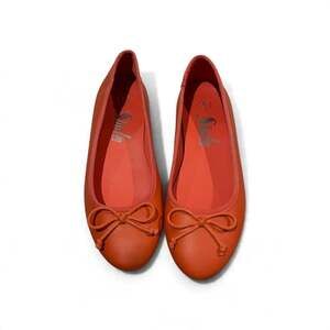 Sheln Ballet Flats Size 6 Orange Bow Slip On Shoes